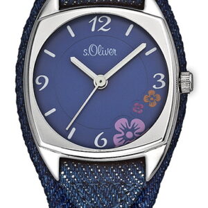 s.Oliver Leder-/ Textilband blau mit mit bunter Musterung SO-2381-LQ