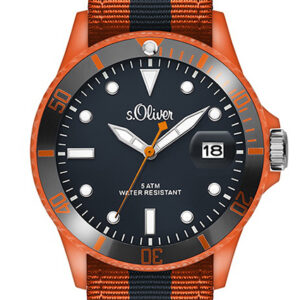 s.Oliver Textil-/ Canvas Band orange, blau SO-2687-LQ
