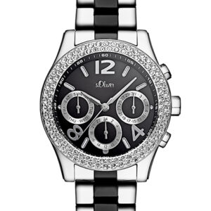 s.Oliver Edelstahlband silber, schwarz SO-2648-MM
