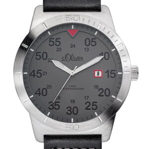 s.Oliver Textil-/ Lederband grau, schwarz SO-2978-LQ
