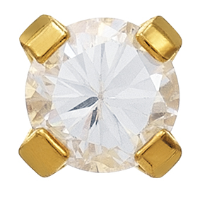 Erstohrstecker System 75 Gold 750/- GG Tiffany Cubic Zirkonia 3 mm Studex