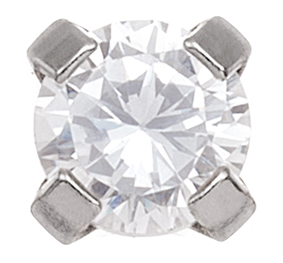 Erstohrstecker System 75 Gold 750/- WG Tiffany Cubic Zirkonia 3 mm Studex