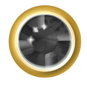 Erstohrstecker Estelle System II 4,00 mm Gold plattiert Stein schwarz