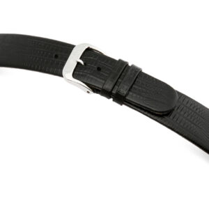 Lederband Santa Cruz 12mm schwarz mit Teju-Eidechsenprägung