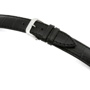 Lederband Jackson 18mm schwarz mit Alligatorprägung