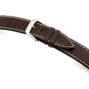 Lederband Saboga 18mm mokka mit Alligatorprägung