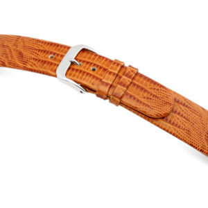 Lederband Santa Cruz 16mm honig mit Teju-Eidechsenprägung