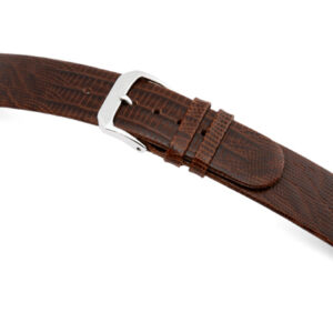 Lederband Santa Cruz 12mm mokka mit Teju-Eidechsenprägung