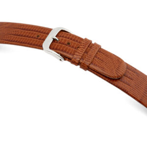 Lederband Santa Cruz 18mm cognac mit Teju-Eidechsenprägung