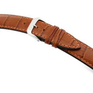 Lederband Jackson 18mm cognac mit Alligatorprägung