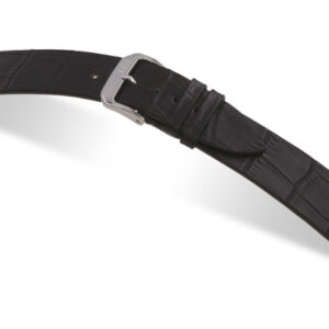 Lederband Charleston 14mm schwarz mit Alligatorprägung