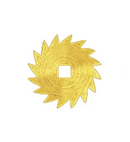 Sperrrad Messing  Außen-Ø:18 Vierkantloch:3x3mm
