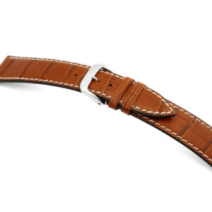 Lederband Saboga 22mm cognac mit Alligatorprägung