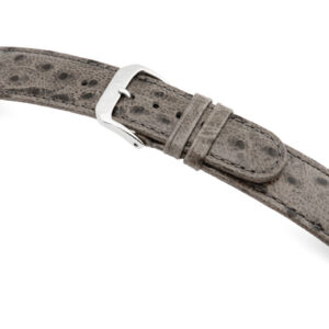 Lederband Dundee 12mm steingrau mit Straußennarbung