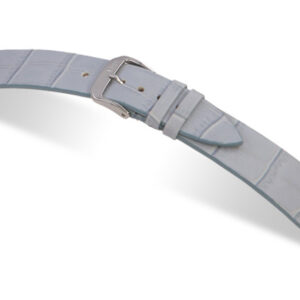 Lederband Charleston 20mm eisblau mit Alligatorprägung