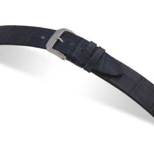 Lederband Charleston 20mm marineblau mit Alligatorprägung