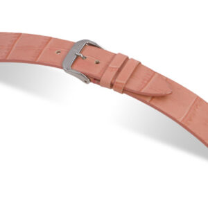 Lederband Charleston 20mm rosa mit Alligatorprägung
