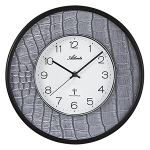Atlanta 4540/7 Funk-Wanduhr silber/ schwarz