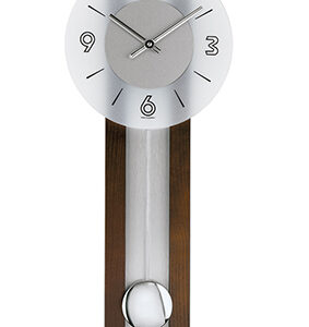 AMS Quarz-Pendelwanduhr Massivholz Nussbaum