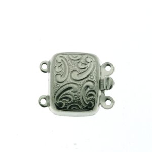 Schmuckschließe 2-reihig Silber 925/-, rechteckig, L 9,8 x B 12,50mm