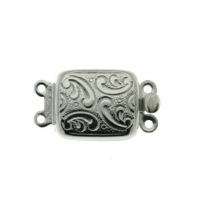 Schmuckschließe 2-reihig Silber 925/-, rechteckig, L 12,5 x B 9,8 mm