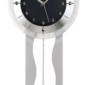 AMS Funk-Pendelwanduhr Holz/ Alu