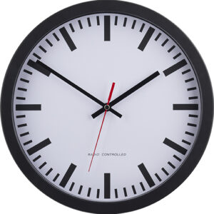 Funk-Wanduhr Bahnhof-Style, schwarz