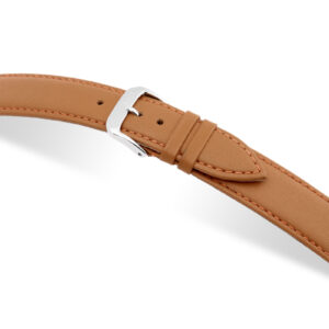 SELVA Lederband zum einfachen Wechseln 18mm honig mit Naht - MADE IN GERMANY