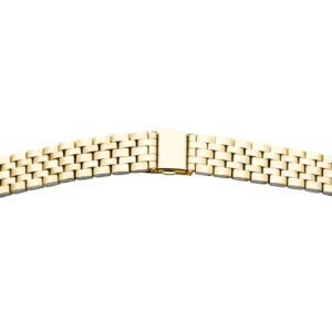 Metallband Edelstahl 20mm gelb Stahl poliert mit Faltschließe gerader Anstoß