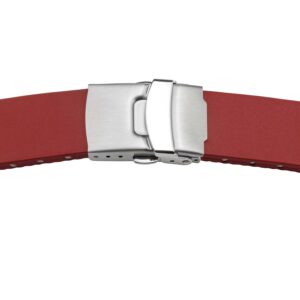 Kautschukband 22mm rot mit Faltschließe