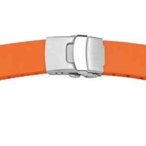 Kautschukband 22mm orange mit Faltschließe