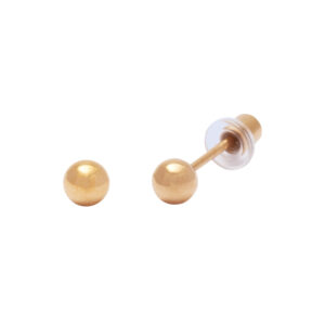 Ohrlino Erstohrstecker Kugel gelb 3mm, extra langer Stift