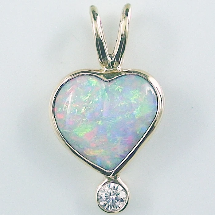 A00612 1 18k gelbgold anhaenger mit herz opal und diamant luxusschmuck sicher online bestellen new