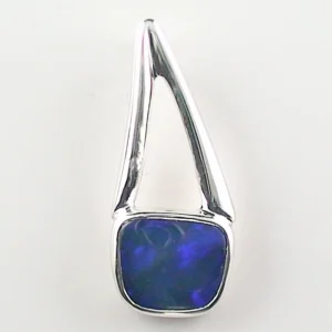 935 Silber Anhänger mit 1,74 ct. Black Crystal Opal – Eleganter Designer-Anhänger mit Black Crystal Opal aus Lightning Ridge