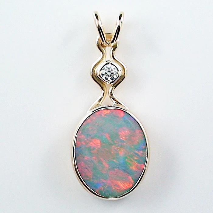 A00673 1 18k gelbgold anhaenger mit crystal opal und diamant top goldschmuck sicher online bestellen
