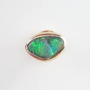 750er Gelbgold Single Ohrstecker mit GEM Class Boulder Opal