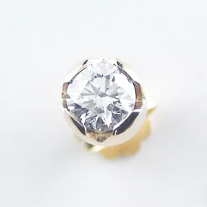 Gelbgold Herren Ohrstecker 18k mit einem großen Diamanten 0,50 ct F vs2 - GIA zertifiziert