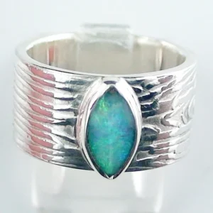 0,85 ct Boulder Opal Herrenring aus 935er Silber - Boulder Opal Fields Australien