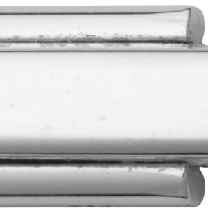Leiterverschluss Metall 4,0/3,0mm Stahl rhodiniert, poliert zum Einhängen