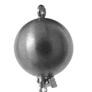 Kugelschließe einreihig Silber 925/- schwarz rhodiniert, Kugel Ø 8,00mm