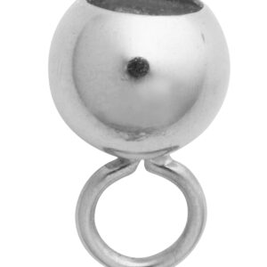 Kapsel Silber 925/- Außen Ø 6,00mm mit großer Öse, geschlossen