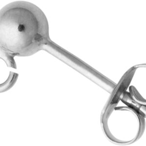 Ohrstecker mit Kugel Ø  4,00mm  und Öse Silber 925/-