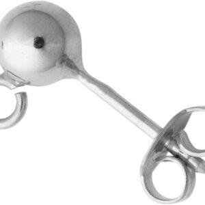 Ohrstecker mit Kugel Ø  5,00mm und Öse Silber 925/-