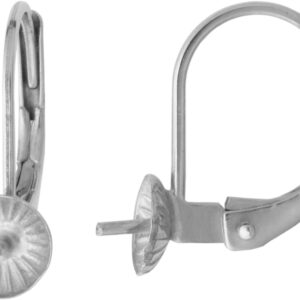 Brisur mit Perlschale Ø 5,00 mm Gold 585/-WG rhodiniert