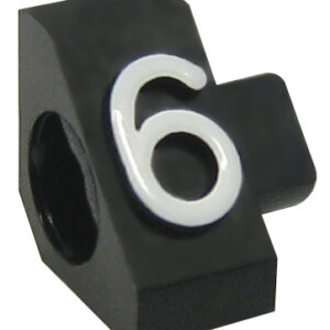 Preisschild 6 schwarz/Schrift weiß Höhe 4 mm