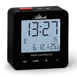 Atlanta 1882/7 schwarz Funkwecker, Touch-Sensor