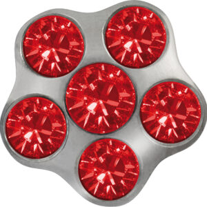 Erstohrstecker Easy Piercy Comfort weiß Blümchen mit Stein Rubin + Rubin