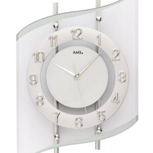 AMS Funk-Wanduhr, silberlackiert