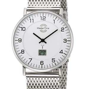 MasterTime Herren-Funkuhr Advanced, silber/ weiß - MTGS-10558-22M