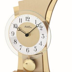 AMS Quarz-Pendeltischuhr Messing